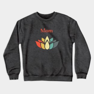 Mother's Day Mom Multi-Color Lotus Blossom Retro Vintage Crewneck Sweatshirt